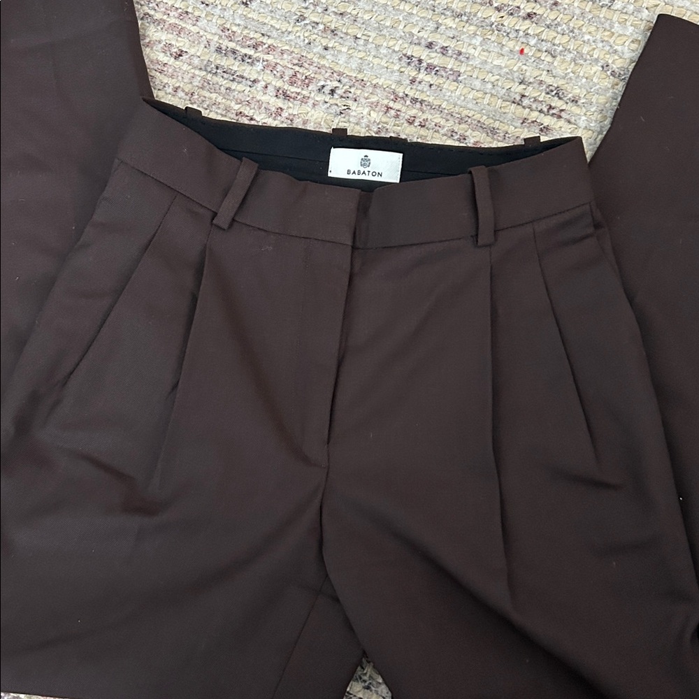Aritzia Babaton Vogue Pant in Brown Sz 00 - Picture 3 of 7